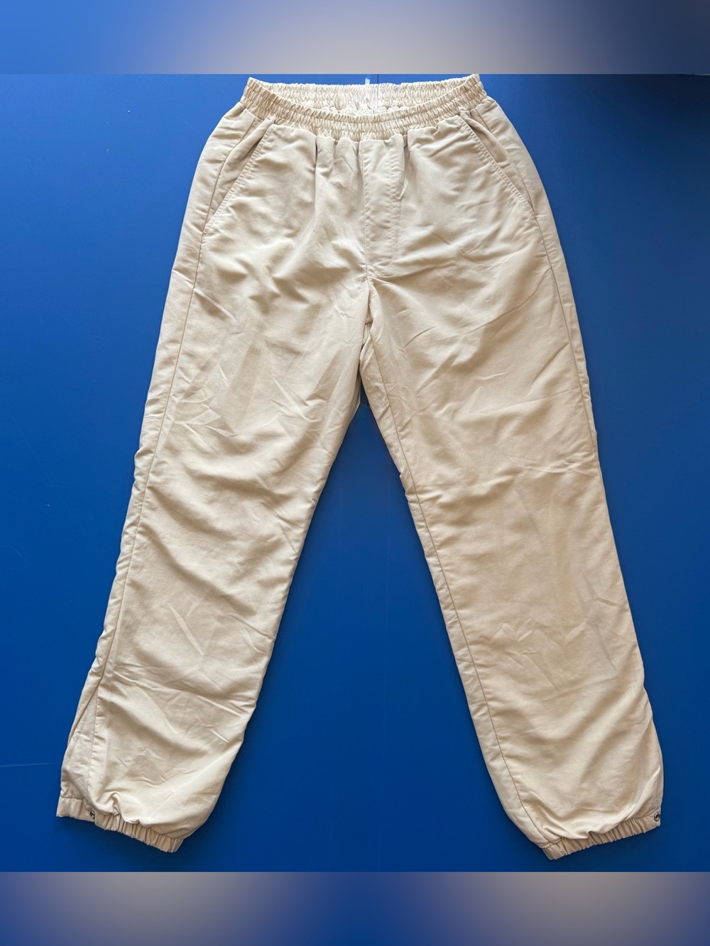 New Balance Made in USA Men’s S Cream Track Pants Lined Snap Cuffs - Picture 10 of 11